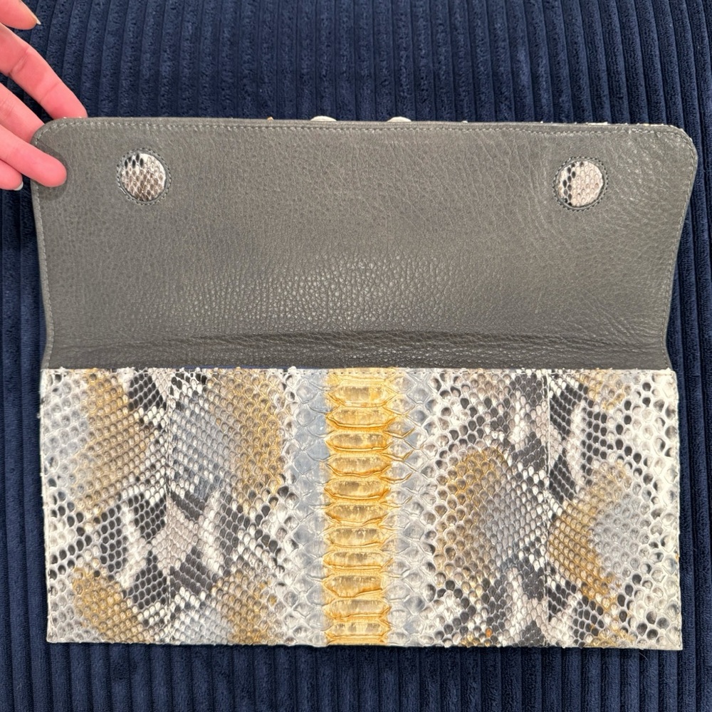 Carlos Falchi Python Clutch Bag - image 3